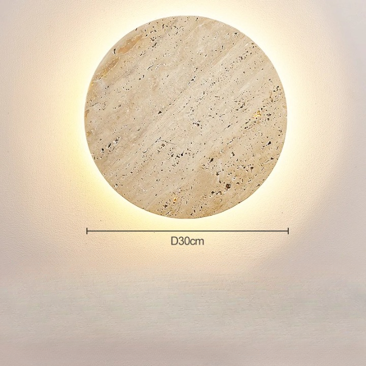 TRAVERTINE ROUND WALL LAMP