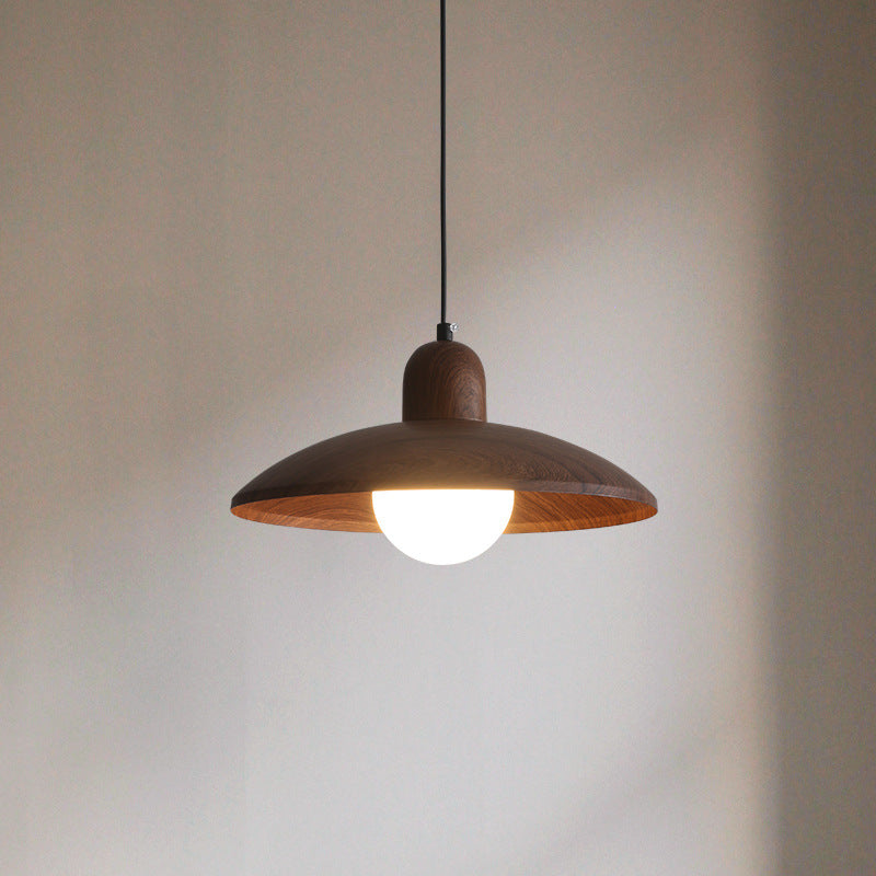 WALNUT SAUCER DISC PENDANT