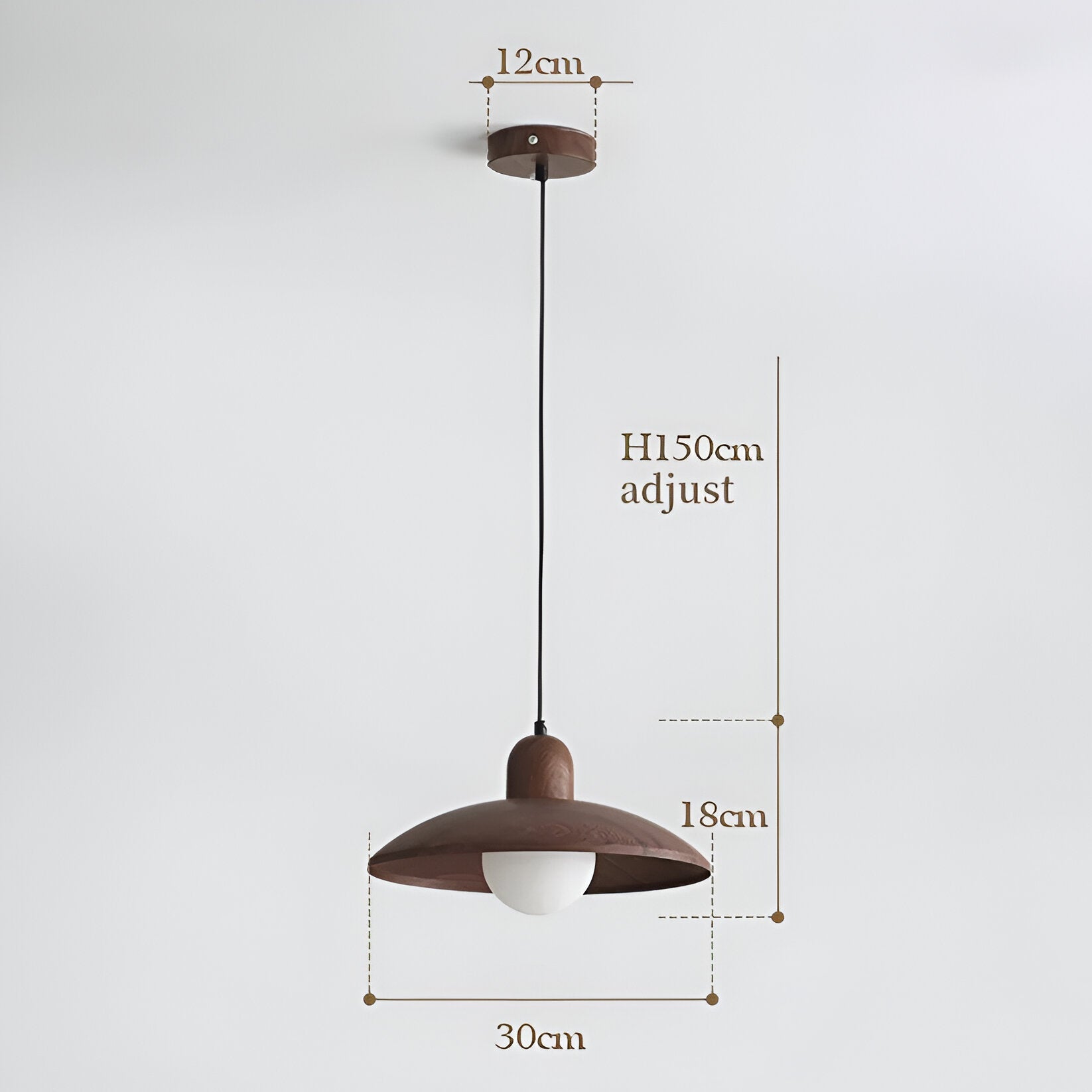 WALNUT SAUCER DISC PENDANT
