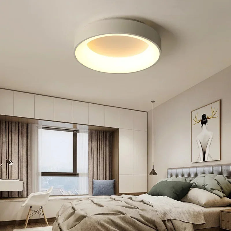 WHITE DRUM CEILING LAMP