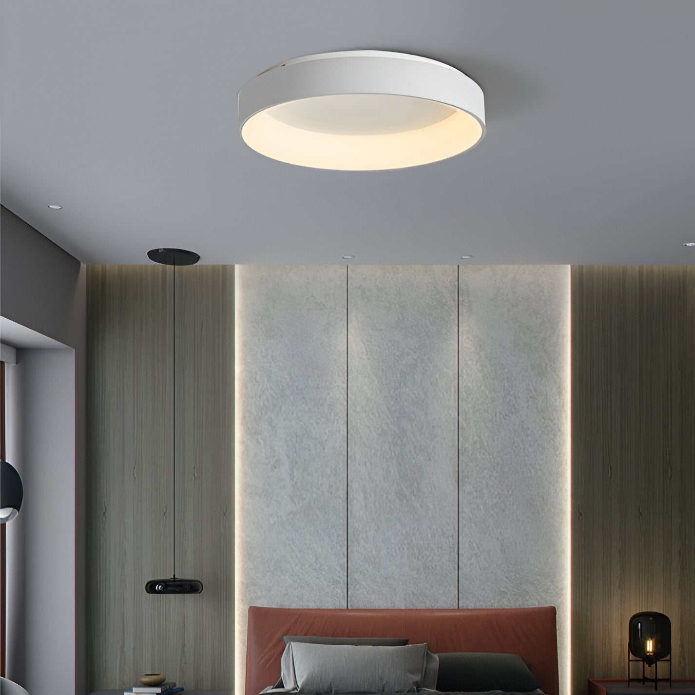 WHITE DRUM CEILING LAMP