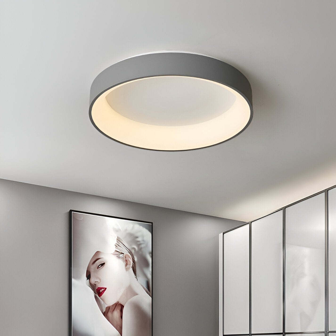 WHITE DRUM CEILING LAMP