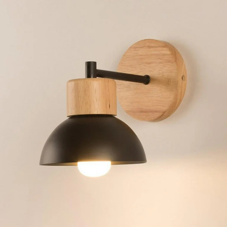 WOOD ARM DOME WALL LAMP