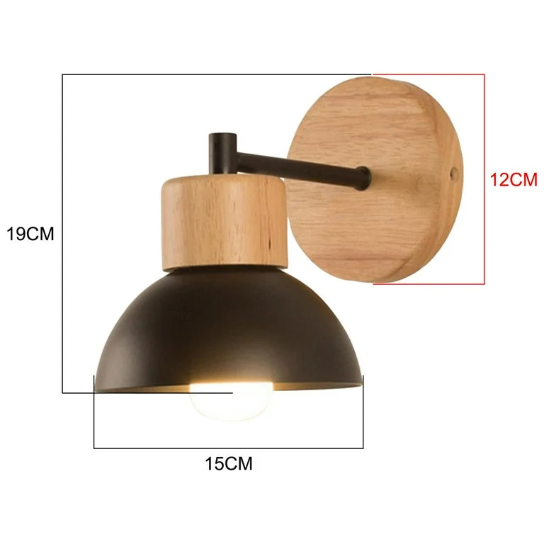 WOOD ARM DOME WALL LAMP
