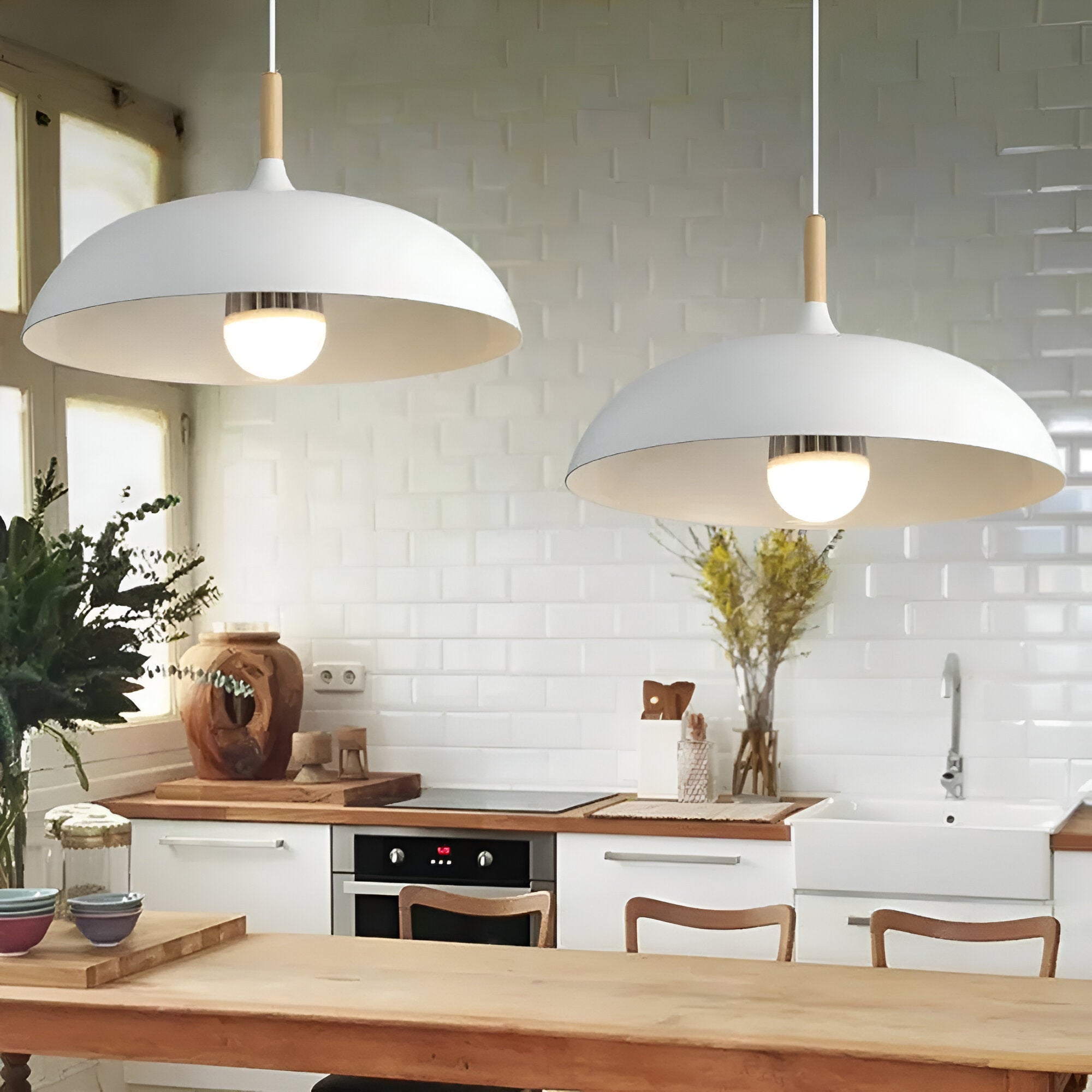 Nordic Style Wood Iron Art Pendant Light