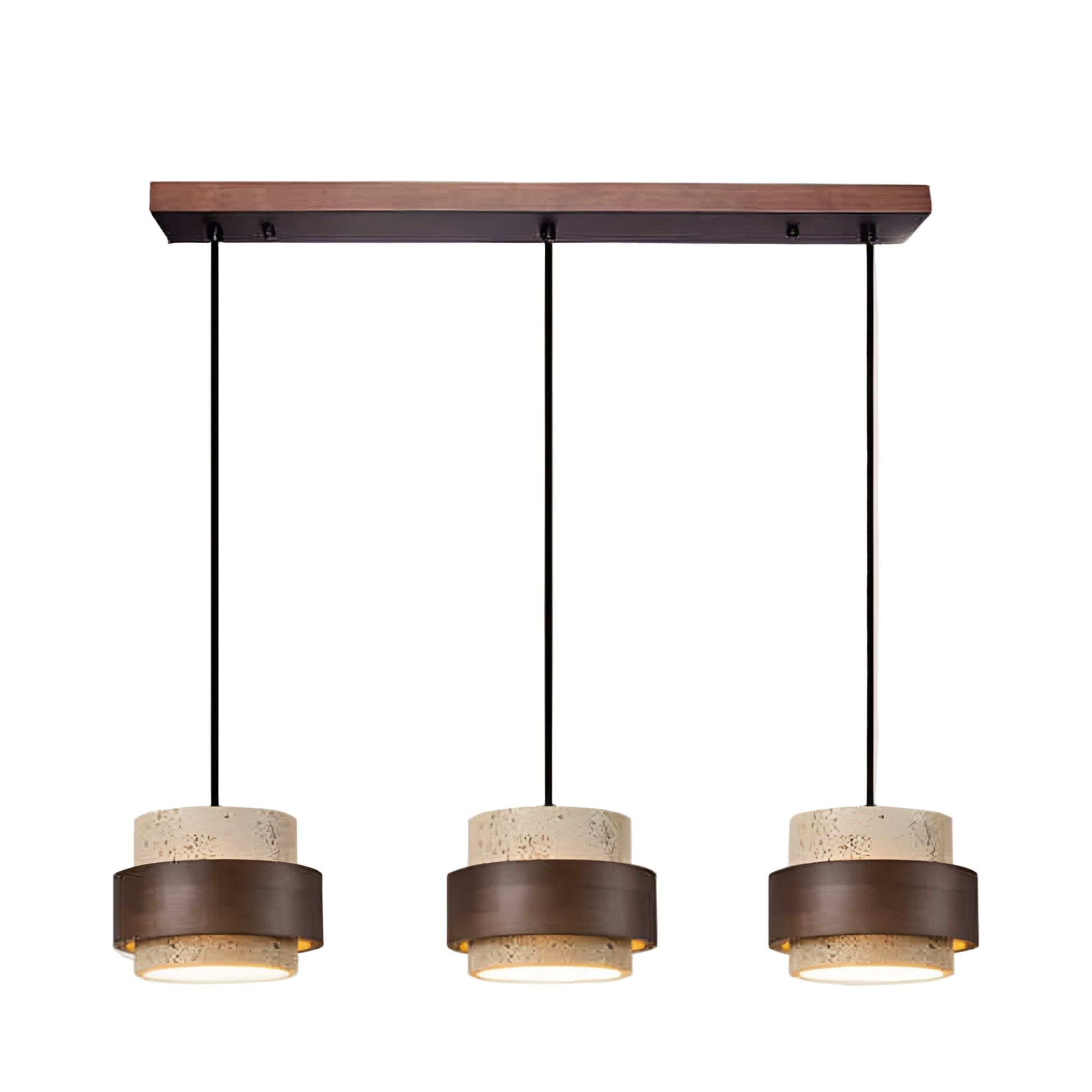 Yellow Travertine Japandi Minimalist Stone Pendant Light